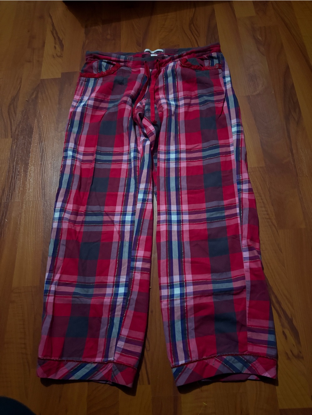 Victoria's Secret Red and Navy Plaid Pajama Pants